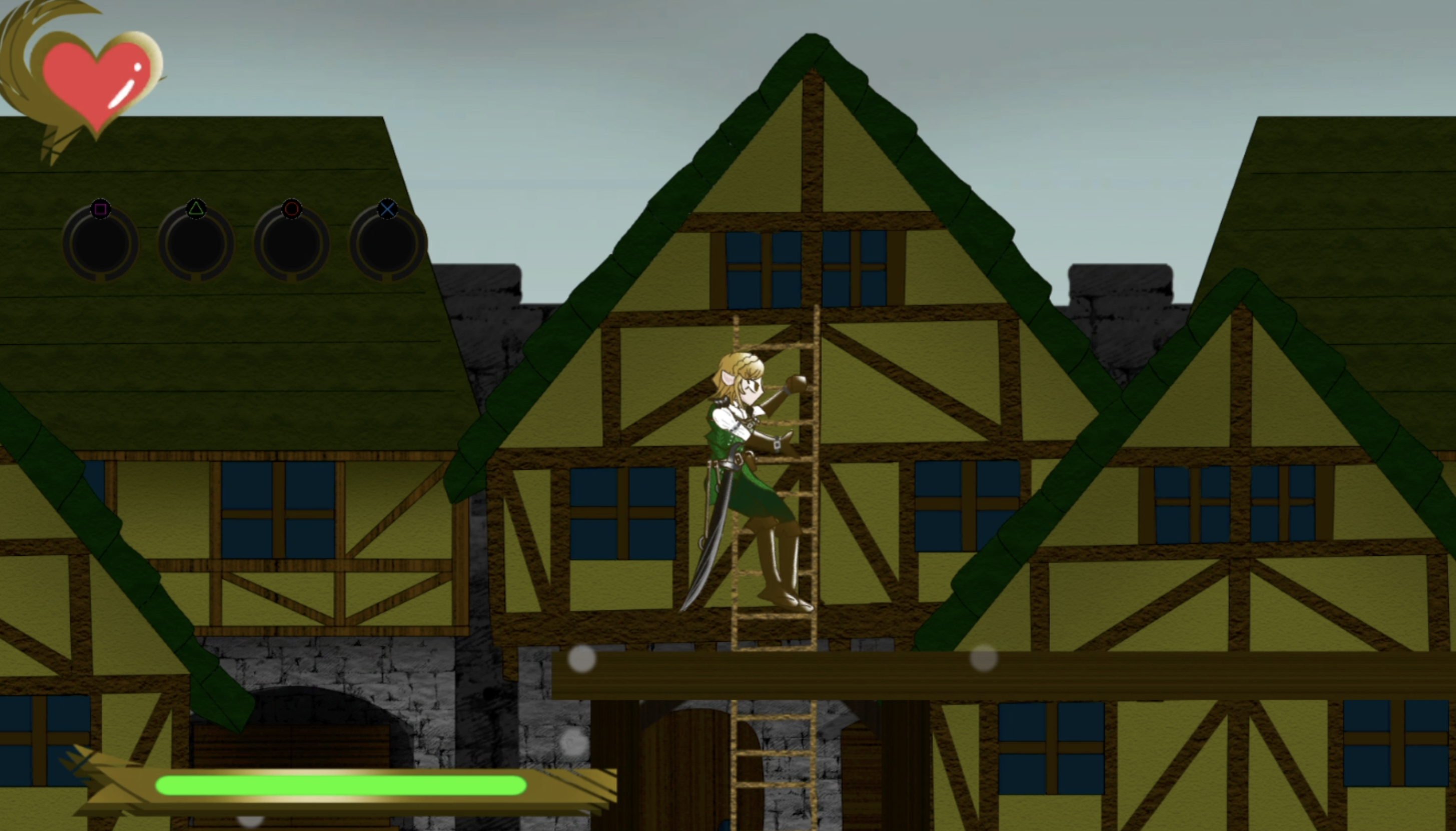 ハシゴ移動するリーヴ